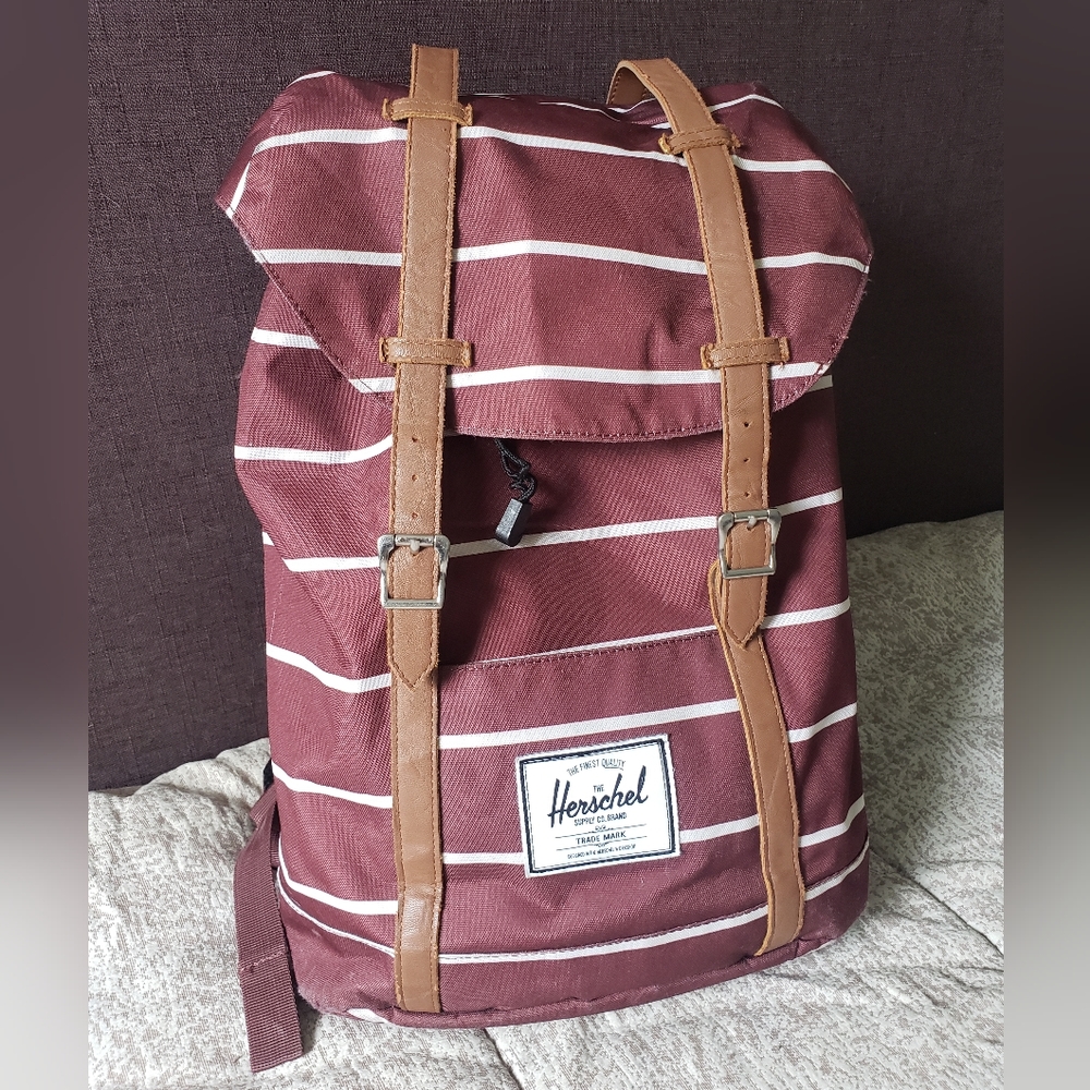 Herschel Supply Co. Retreat Backpack- Striped Burgundy